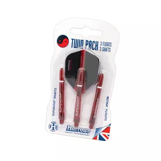 Dart Shaft & Flight Set Harrows Twin Pack Medium - Aqua - Red