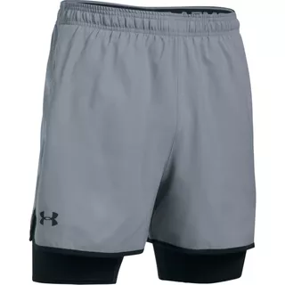 Pánske tréningové šortky Under Armour Qualifier 2-in-1 Short - Steel