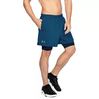 Pánske tréningové šortky Under Armour Qualifier 2-in-1 Short - Moroccan Blue