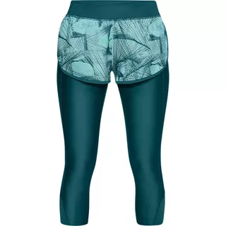 Dámske bežecké šortky 2v1 Under Armour Armour Fly Fast Prnt Shapri - Tourmaline Teal - Tourmaline Teal