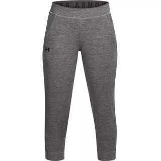 Women’s Leggings Under Armour Featherweight Fleece Crop - Black - Charcoal Medium Heather