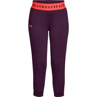 Women’s Leggings Under Armour Featherweight Fleece Crop - Black - Merlot