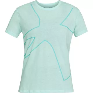 Dámske tričko Under Armour Triblend Graphic SS Tee - Coral Cove Light Heather - Refresh Mint Light Heather