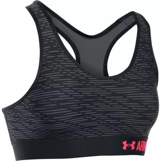 Dámska športová podprsenka Under Armour Mid Bra Printed - BLACK / BLACK / PINK SHOCK - BLACK / BLACK / PINK SHOCK