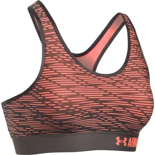 Dámska športová podprsenka Under Armour Mid Bra Printed - BLACK / BLACK / PINK SHOCK - 404