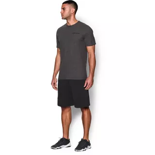 Pánské triko Under Armour Charged Cotton SS T - Black/Steel