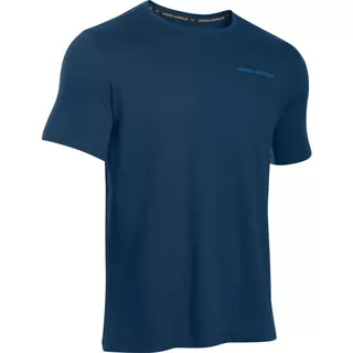 Pánské triko Under Armour Charged Cotton SS T - Black/Steel - Dark Blue/Blue