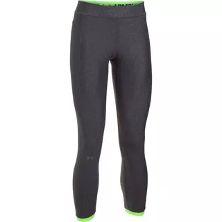 Women’s Compression Leggings Under Armour HG Armour Ankle Crop - Carbon Heather/Quirky Lime/Metallic Silver