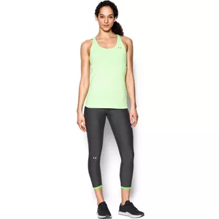 Dámské kompresní legíny Under Armour HG Armour Ankle Crop - Carbon Heather/Quirky Lime/Metallic Silver