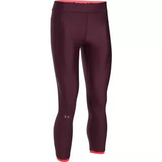 Women’s Compression Leggings Under Armour HG Armour Ankle Crop - Raisin Red/Marathon Red/Metallic Silver