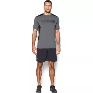 Pánske tričko Under Armour Raid Graphic SS - Gray/Black