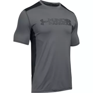 Pánske tričko Under Armour Raid Graphic SS - Gray/Black - Gray/Black