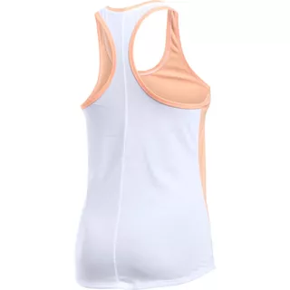 Dámske bežecké tielko Under Armour Threadborne Run Mesh Tank - True Gray Heather/Peach Orange/Reflective