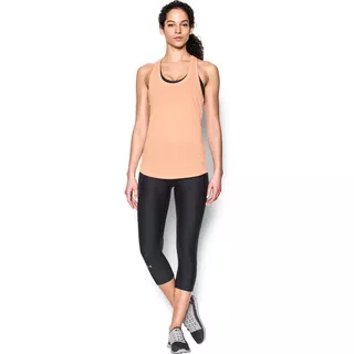 Dámske bežecké tielko Under Armour Threadborne Run Mesh Tank - True Gray Heather/Peach Orange/Reflective