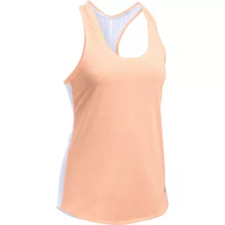 Women’s Running Tank Top Under Armour Threadborne Run Mesh - White/White/Reflective - True Gray Heather/Peach Orange/Reflective