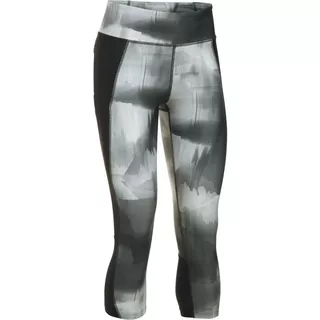 Dámske kompresné legíny Under Armour Fly By Printed Capri - Black/Dots/Reflective - Black/Gray/Reflective