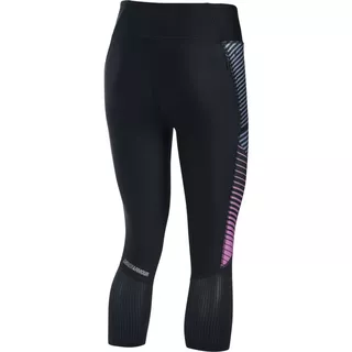 Dámske kompresné legíny Under Armour Fly By Printed Capri - Soft Black/Reflective