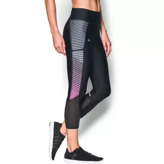 Dámske kompresné legíny Under Armour Fly By Printed Capri - Soft Black/Reflective