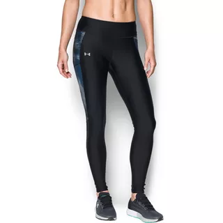 Dámske kompresné legíny Under Armour Fly By Printed Legging - Black/Arapawa Blue/Reflective