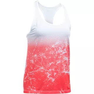 Dámske bežecké tielko Under Armour Hex Delta Racer Tank - XL - WHITE / MARATHON RED / REFLECTIVE