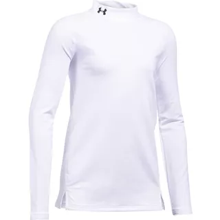 Dívčí triko Under Armour ColdGear Mock - White/White/Black, YL - White/White/Black