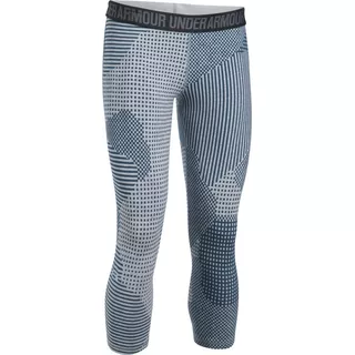 Dámske 3/4 legíny Under Armour Favorite Capri Printed - TRUE GRAY HEATHER / BLACKOUT NAVY / METALLIC SILVER