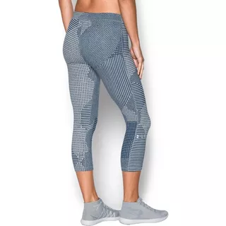 Dámske 3/4 legíny Under Armour Favorite Capri Printed - TRUE GRAY HEATHER / BLACKOUT NAVY / METALLIC SILVER