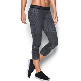 Dámske 3/4 legíny Under Armour Favorite Capri Printed - Bright Gray/Ebony/Metallic Silver