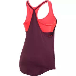 Dámské funkční tílko Under Armour HG Armour 2-In-1 Tank - Raisin Red/Marathon Red/Metallic Silver