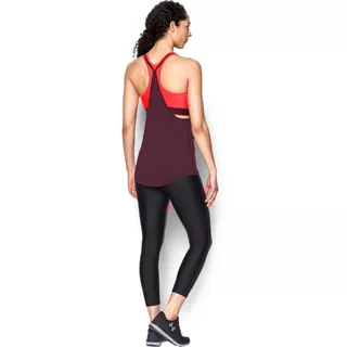 Dámské funkčné tielko Under Armour HG Armour 2-In-1 Tank - RAISIN RED / MARATHON RED / METALLIC SILVER