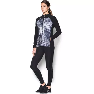 Dámska bežecká bunda Under Armour Outrun The Storm Printed Jkt - BLACK / WHITE / REFLECTIVE