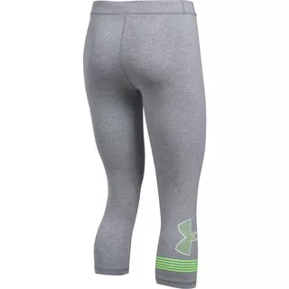 Women’s Capri Leggings Under Armour Favorite Graphic - True Gray Heather/Quirky Lime/White