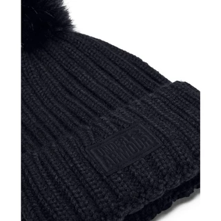 Dámska pletená čiapka Under Armour Snowcrest Pom Beanie - BLACK / BLACK / BLACK