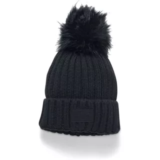 Dámská pletená čepice Under Armour Snowcrest Pom Beanie - Black/Black/Black