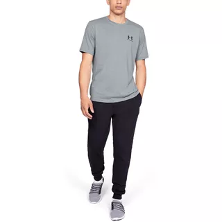 Pánské triko Under Armour Sportstyle Left Chest SS - Steel Light Heather/Black