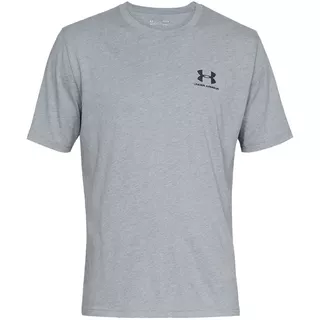 Pánské triko Under Armour Sportstyle Left Chest SS - Steel Light Heather/Black