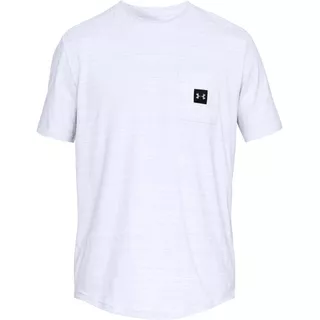 Pánske tričko Under Armour Sportstyle Pocket TEE - S - White /  / Black