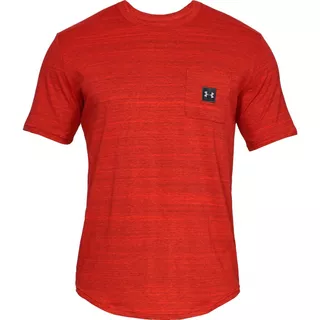 Pánske tričko Under Armour Sportstyle Pocket TEE - L - Radio Red/Black