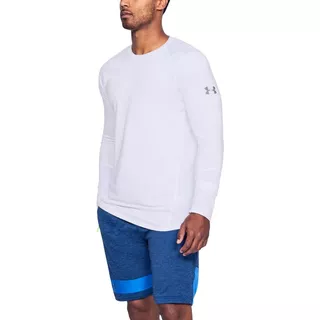 Pánske tričko Under Armour Raid 2.0 LS - White / White / Graphite