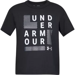 Dámske tričko Under Armour Graphic Square Logo Girlfriend Crew - M - Black / White / Metallic Silver