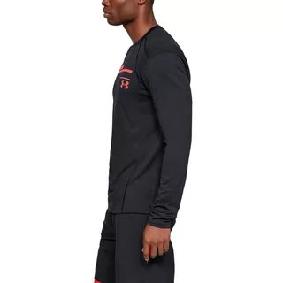 Pánske bežecké tričko Under Armour Simple Run Graphic Longsleeve - Black / After Burn / Reflective