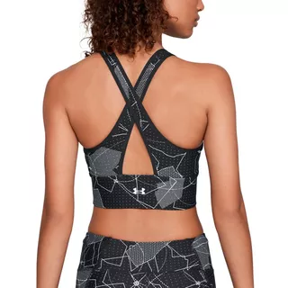 Dámska športová podprsenka Under Armour Mid Crossback Clutch Printed Bra - Dark Maroon / Dark Maroon / Reflective