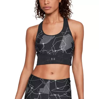 Dámska športová podprsenka Under Armour Mid Crossback Clutch Printed Bra - Dark Maroon / Dark Maroon / Reflective