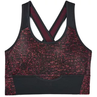 Dámska športová podprsenka Under Armour Mid Crossback Clutch Printed Bra - Dark Maroon / Dark Maroon / Reflective - Dark Maroon / Dark Maroon / Reflective