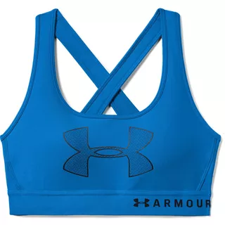 Dámská sportovní podprsenka Under Armour Crossback Graphic - Blue Circuit/Blue Circuit/Black