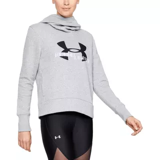 Dámská mikina Under Armour Cotton Fleece Sportstyle Logo Hoodie - White/Peach Horizon/After Burn