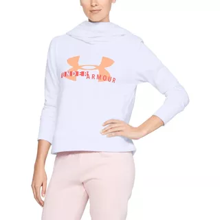 Dámská mikina Under Armour Cotton Fleece Sportstyle Logo Hoodie - White/Peach Horizon/After Burn