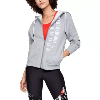 Women’s Hoodie Under Armour Cottom Fleece WM FZ - Steel Light Heather/White/White