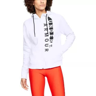 Women’s Hoodie Under Armour Cottom Fleece WM FZ - White/Black