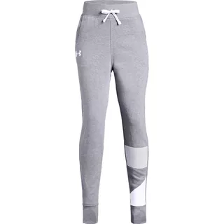 Girls’ Sweatpants Under Armour Rival Jogger - Techno Teal/Fluo Fuchsia - Steel Light Heather/White